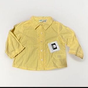Sesame Street Yellow Gingham Cotton Blouse Toddler 3T NWT Deadstock